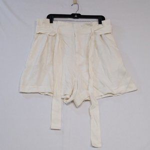 A New Day XXL Paperbag Wide Leg High Waist Belted Cream Shorts - Women's - NWT